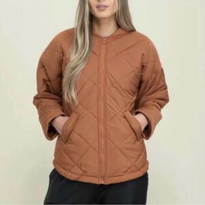 ORB Frances Quilted Jacket, Size Small(fits Med)in Cognac